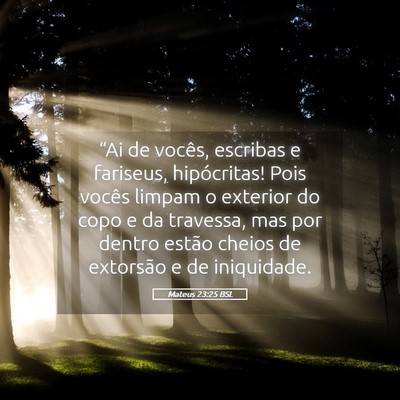 Picture 05 - Mateus 23:25 BSL - “Ai de vocês, escribas e fariseus, - Bible Verse Picture