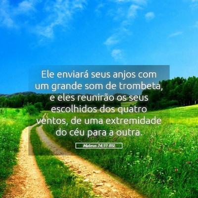 Picture 05 - Mateus 24:31 BSL - Ele enviará seus anjos com um grande som de - Bible Verse Picture