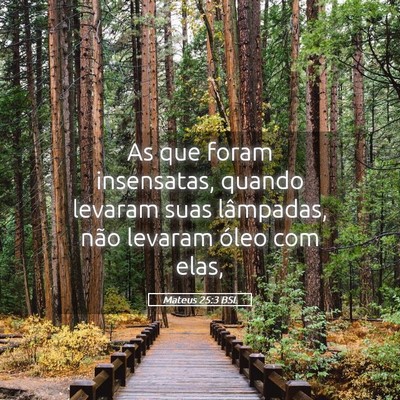 Picture 05 - Mateus 25:3 BSL - As que foram insensatas, quando levaram suas - Bible Verse Picture