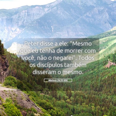 Picture 05 - Mateus 26:35 BSL - Peter disse a ele: “Mesmo que eu tenha de - Bible Verse Picture