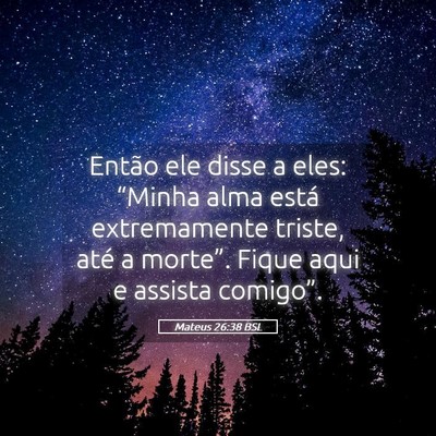 Picture 05 - Mateus 26:38 BSL - Então ele disse a eles: “Minha alma está - Bible Verse Picture