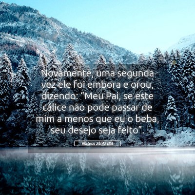 Picture 05 - Mateus 26:42 BSL - Novamente, uma segunda vez ele foi embora e orou, - Bible Verse Picture