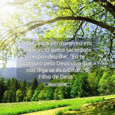 Picture 05 - Mateus 26:63 BSL - Mas Jesus permaneceu em silêncio. O sumo - Bible Verse Picture