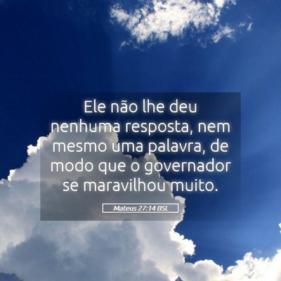 Picture 05 - Mateus 27:14 BSL - Ele não lhe deu nenhuma resposta, nem mesmo uma - Bible Verse Picture