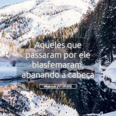 Picture 05 - Mateus 27:39 BSL - Aqueles que passaram por ele blasfemaram, - Bible Verse Picture