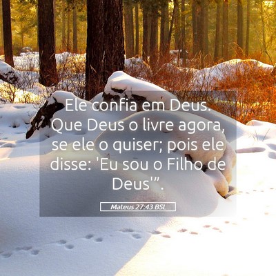 Picture 05 - Mateus 27:43 BSL - Ele confia em Deus. Que Deus o livre agora, se - Bible Verse Picture