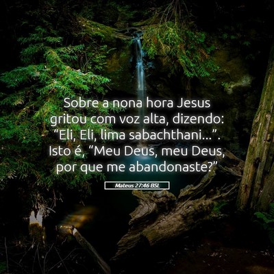 Picture 05 - Mateus 27:46 BSL - Sobre a nona hora Jesus gritou com voz alta, - Bible Verse Picture