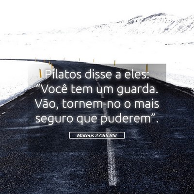 Picture 05 - Mateus 27:65 BSL - Pilatos disse a eles: “Você tem um guarda. - Bible Verse Picture