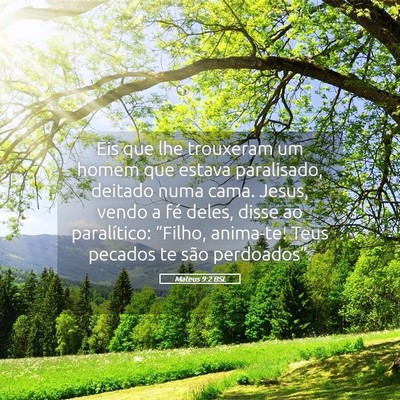 Picture 05 - Mateus 9:2 BSL - Eis que lhe trouxeram um homem que estava - Bible Verse Picture