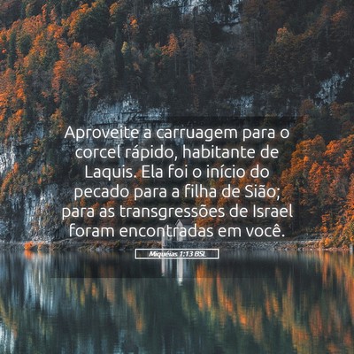 Picture 05 - Miquéias 1:13 BSL - Aproveite a carruagem para o corcel rápido, - Bible Verse Picture