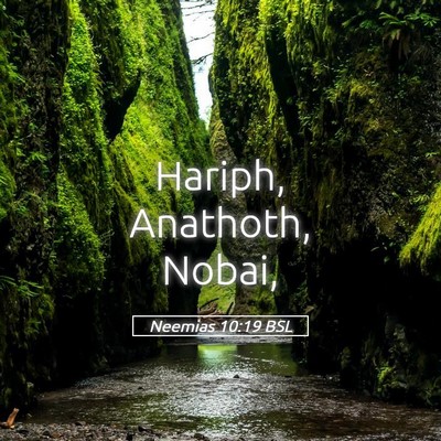 Picture 05 - Neemias 10:19 BSL - Hariph, Anathoth, - Bible Verse Picture