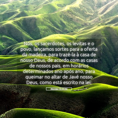 Picture 05 - Neemias 10:34 BSL - Nós, os sacerdotes, os levitas e o povo, - Bible Verse Picture