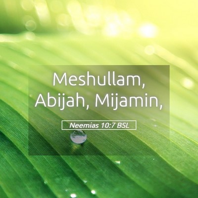 Picture 05 - Neemias 10:7 BSL - Meshullam, Abijah, - Bible Verse Picture
