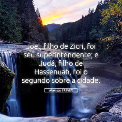 Picture 05 - Neemias 11:9 BSL - Joel, filho de Zicri, foi seu superintendente; e - Bible Verse Picture