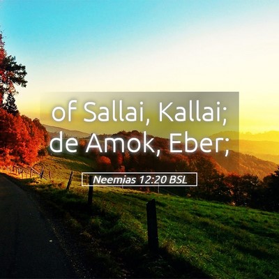 Picture 05 - Neemias 12:20 BSL - of Sallai, Kallai; de Amok, - Bible Verse Picture