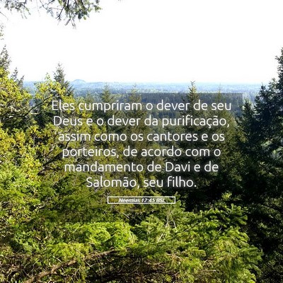 Picture 05 - Neemias 12:45 BSL - Eles cumpriram o dever de seu Deus e o dever da - Bible Verse Picture