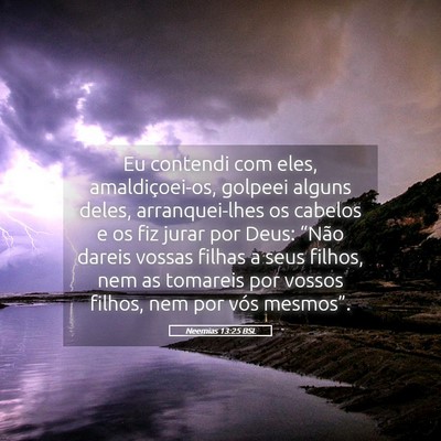 Picture 05 - Neemias 13:25 BSL - Eu contendi com eles, amaldiçoei-os, golpeei - Bible Verse Picture