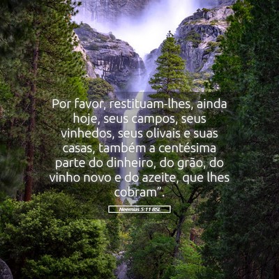 Picture 05 - Neemias 5:11 BSL - Por favor, restituam-lhes, ainda hoje, seus - Bible Verse Picture