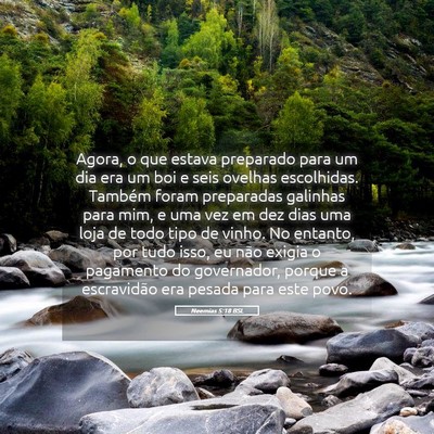 Picture 05 - Neemias 5:18 BSL - Agora, o que estava preparado para um dia era um - Bible Verse Picture