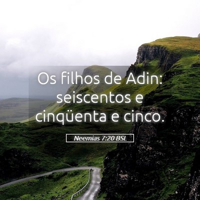 Picture 05 - Neemias 7:20 BSL - Os filhos de Adin: seiscentos e cinqüenta e - Bible Verse Picture