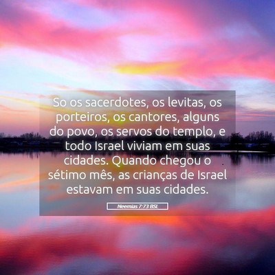 Picture 05 - Neemias 7:73 BSL - So os sacerdotes, os levitas, os porteiros, os - Bible Verse Picture
