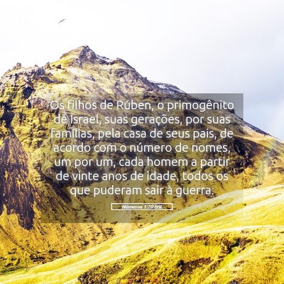 Picture 05 - Números 1:20 BSL - Os filhos de Rúben, o primogênito de Israel, - Bible Verse Picture