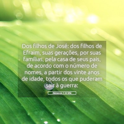 Picture 05 - Números 1:32 BSL - Dos filhos de José: dos filhos de Efraim, suas - Bible Verse Picture