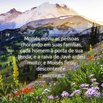 Picture 05 - Números 11:10 BSL - Moisés ouviu as pessoas chorando em suas - Bible Verse Picture