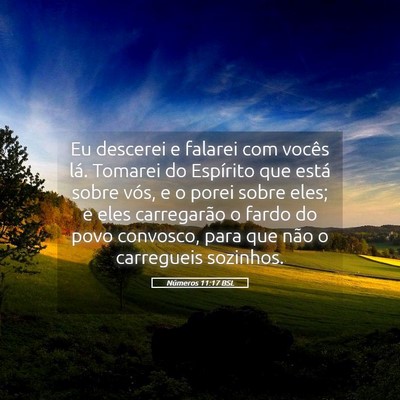 Picture 05 - Números 11:17 BSL - Eu descerei e falarei com vocês lá. Tomarei do - Bible Verse Picture