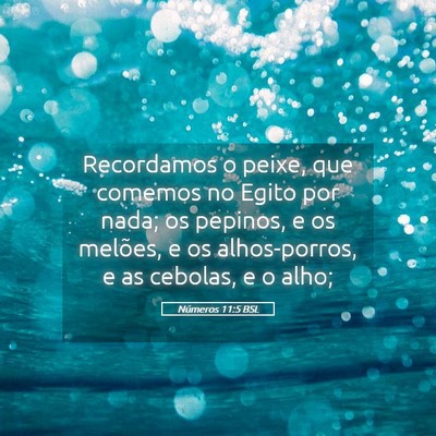 Picture 05 - Números 11:5 BSL - Recordamos o peixe, que comemos no Egito por - Bible Verse Picture