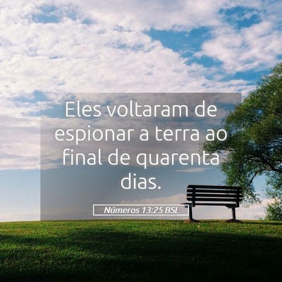 Picture 05 - Números 13:25 BSL - Eles voltaram de espionar a terra ao final de - Bible Verse Picture
