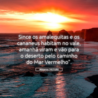 Picture 05 - Números 14:25 BSL - Since os amalequitas e os cananeus habitam no - Bible Verse Picture