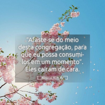 Picture 05 - Números 16:45 BSL - “Afaste-se do meio desta congregação, para - Bible Verse Picture