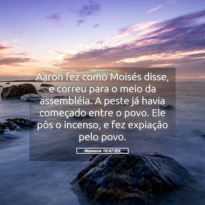 Picture 05 - Números 16:47 BSL - Aaron fez como Moisés disse, e correu para o - Bible Verse Picture