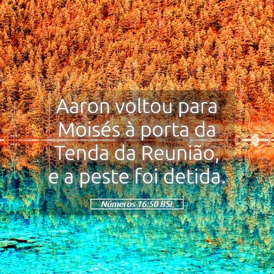 Picture 05 - Números 16:50 BSL - Aaron voltou para Moisés à porta da Tenda da - Bible Verse Picture