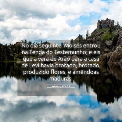 Picture 05 - Números 17:8 BSL - No dia seguinte, Moisés entrou na Tenda do - Bible Verse Picture
