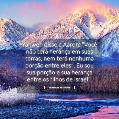 Picture 05 - Números 18:20 BSL - Yahweh disse a Aaron: “Você não terá - Bible Verse Picture