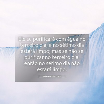 Picture 05 - Números 19:12 BSL - Ele se purificará com água no terceiro dia, e - Bible Verse Picture