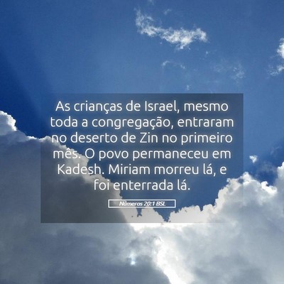 Picture 05 - Números 20:1 BSL - As crianças de Israel, mesmo toda a - Bible Verse Picture