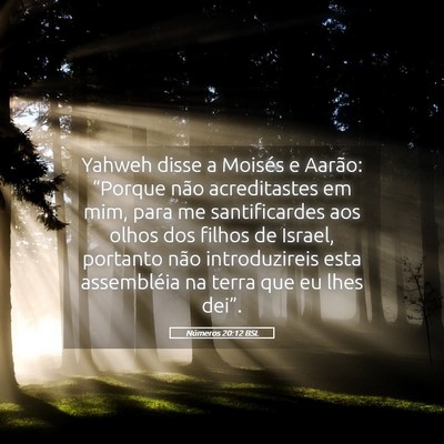 Picture 05 - Números 20:12 BSL - Yahweh disse a Moisés e Aarão: “Porque não - Bible Verse Picture