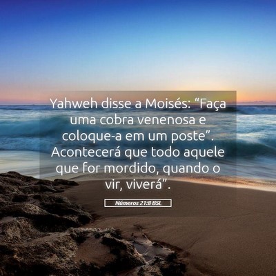 Picture 05 - Números 21:8 BSL - Yahweh disse a Moisés: “Faça uma cobra - Bible Verse Picture