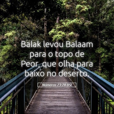 Picture 05 - Números 23:28 BSL - Balak levou Balaam para o topo de Peor, que olha - Bible Verse Picture