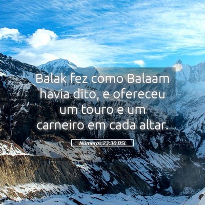 Picture 05 - Números 23:30 BSL - Balak fez como Balaam havia dito, e ofereceu um - Bible Verse Picture