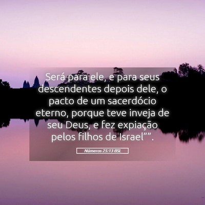 Picture 05 - Números 25:13 BSL - Será para ele, e para seus descendentes depois - Bible Verse Picture