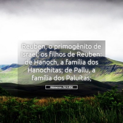 Picture 05 - Números 26:5 BSL - Reuben, o primogênito de Israel; os filhos de - Bible Verse Picture