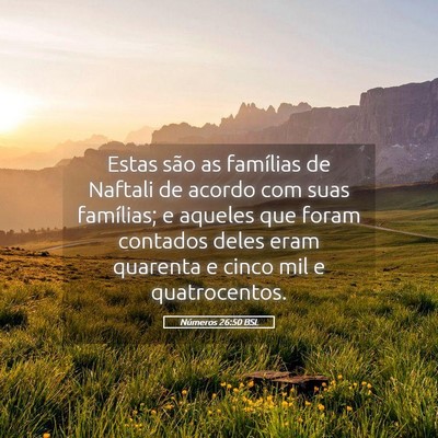 Picture 05 - Números 26:50 BSL - Estas são as famílias de Naftali de acordo com - Bible Verse Picture