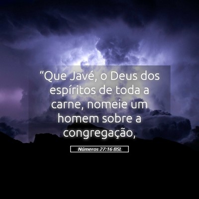 Picture 05 - Números 27:16 BSL - “Que Javé, o Deus dos espíritos de toda a - Bible Verse Picture