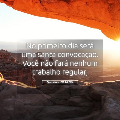 Picture 05 - Números 28:18 BSL - No primeiro dia será uma santa convocação. - Bible Verse Picture