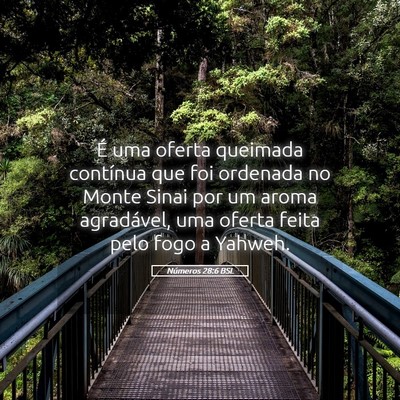 Picture 05 - Números 28:6 BSL - É uma oferta queimada contínua que foi ordenada - Bible Verse Picture