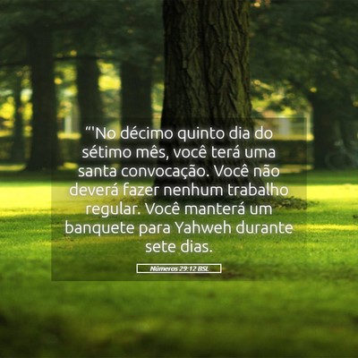Picture 05 - Números 29:12 BSL - “'No décimo quinto dia do sétimo mês, você - Bible Verse Picture